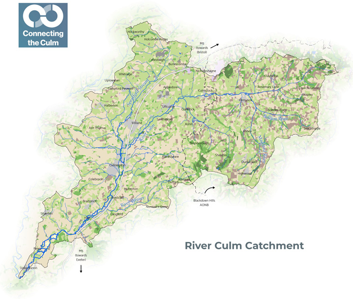 A map of the River Culm catchment