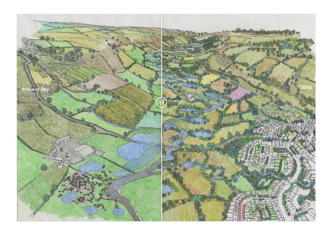 Illustration of the River Culm catchment in the present and future