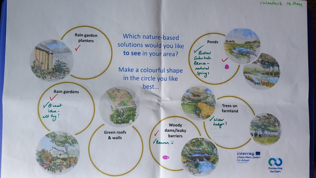 A poster inviting people to choose "which nature-based solutions would you like to see in your area?"